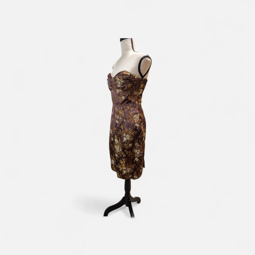 To the Max Strapless Dress in Brown and Gold - Picture 3 of 10